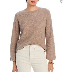 C by Bloomingdale's Cashmere Cashmere Drop Shoulder Shaker Stitch Sweater-NWT
